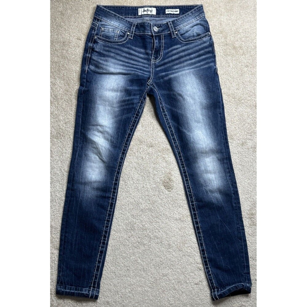 Daytrip Jeans Women's Size 29S Blue Lynx Ankle SKinny Faded Whisker Stretch EUC!